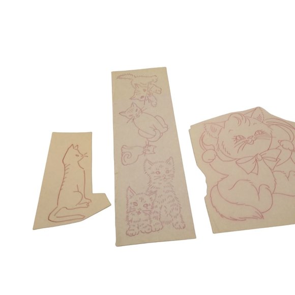 Vintage Kitty Cat Transfer Patterns, MCM Workbasket Iron On Transfers, 1960s - Picture 3 of 3